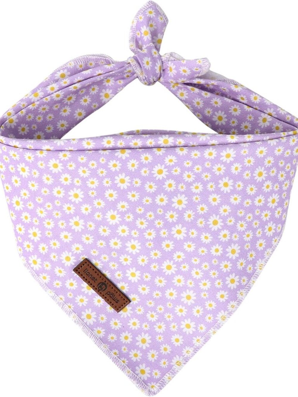 Spring Daisy Dog Bandana Washable Cotton Handkerchief Scarf Triangle Purple Band